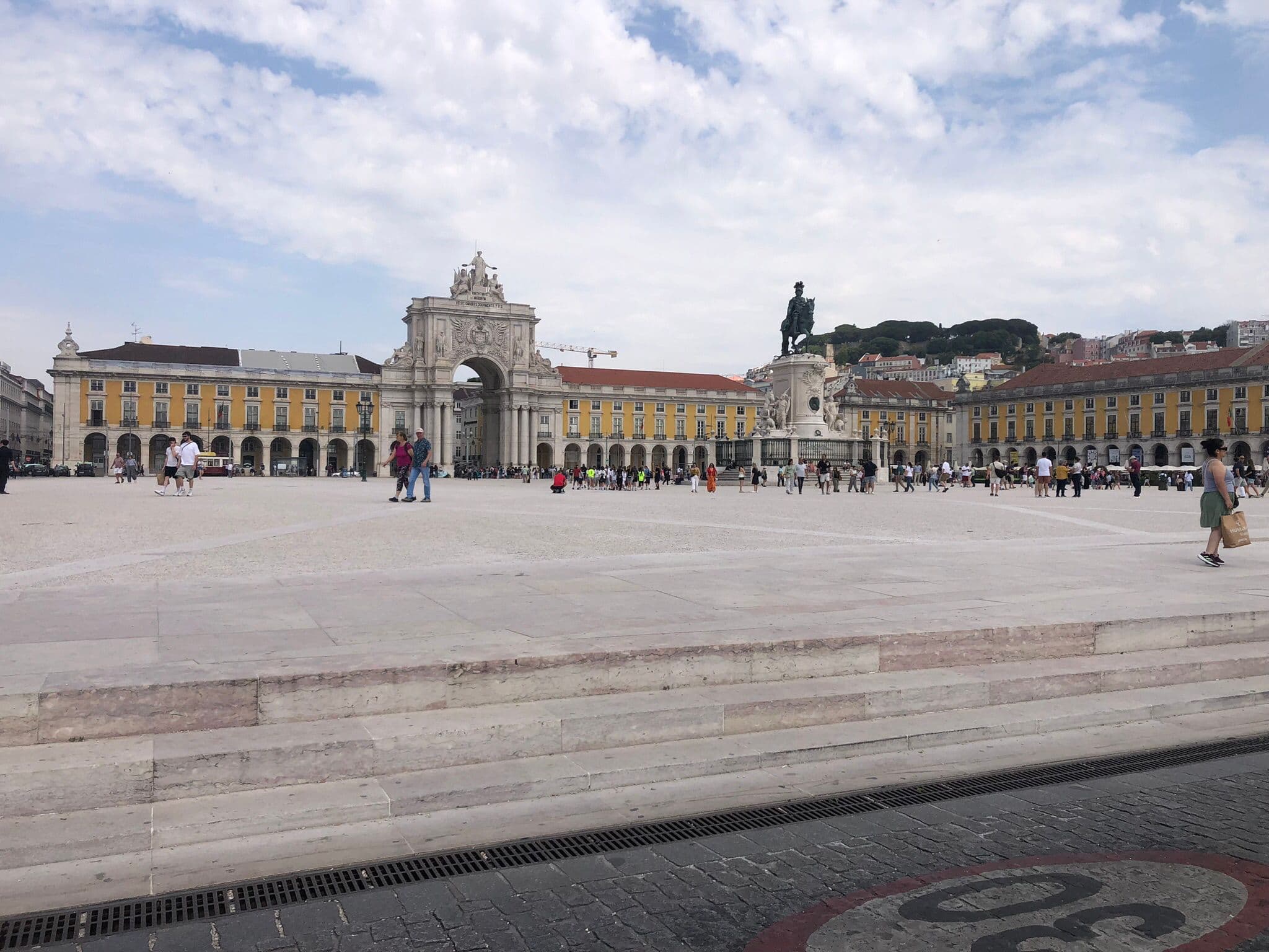 Praca do Comercio with the equestrian statue in Lisbon
